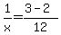 1%2Fx+=+%283+-+2%29%2F12