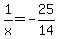 1%2Fx+=+-25%2F14