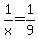 \"1%2Fx+=+1%2F9\"