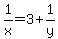 1%2Fx+=+3+%2B+1%2Fy