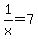 1%2Fx+=+7