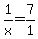 1%2Fx+=+7%2F1