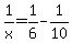 1%2Fx++=+1%2F6+-+1%2F10