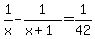 1%2Fx+-+1%2F%28x%2B1%29+=+1%2F42