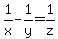 1%2Fx+-+1%2Fy+=+1%2Fz