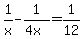 1%2Fx-1%2F%284x%29=1%2F12