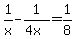1%2Fx-1%2F%284x%29=1%2F8
