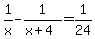 1%2Fx-1%2F%28x%2B4%29=1%2F24