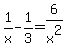 1%2Fx-1%2F3=6%2Fx%5E2