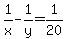 1%2Fx-1%2Fy=1%2F20
