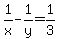 1%2Fx-1%2Fy=1%2F3