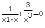 1%2Fx1%2Fx%2B3%2Fx%5E3=0