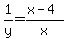 1%2Fy=%28x-4%29%2Fx+