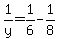 1%2Fy=+1%2F6-1%2F8