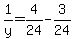 1%2Fy=+4%2F24-3%2F24