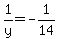 1%2Fy=-1%2F14