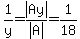 1%2Fy=abs%28Ay%29%2Fabs%28A%29=+1%2F18
