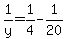 1%2Fy+=+1%2F4+-+1%2F20