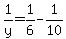 1%2Fy+=+1%2F6-1%2F10