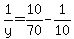 1%2Fy+=+10%2F70-1%2F10