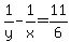 1%2Fy+-+1%2Fx+=+11%2F6