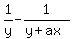 1%2Fy-1%2F%28y%2Bax%29