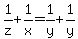 1%2Fz%2B1%2Fx=1%2Fy%2B1%2Fy