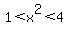 1%3Cx%5E2%3C4
