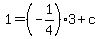 1=%28-1%2F4%29%2A3%2Bc