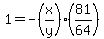 1=-%28x%2Fy%29%2881%2F64%29
