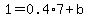 1=0.4%2A7%2Bb