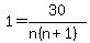1=30%2F%28n%28n%2B1%29%29