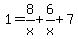 1=8%2Fx%2B6%2Fx%2B7