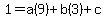 1=a%289%29%2Bb%283%29%2Bc