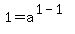 1=a%5E%281-1%29