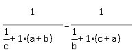 1%5E%22%22%2F%281%2Fc+%2B+1%28a%2Bb%29+%29-1%5E%22%22%2F%281%2Fb+%2B+1%28c%2Ba%29%29