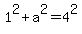 1%5E2+%2B+a%5E2+=+4%5E2