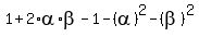 1+%2B2%2Aalpha%2Abeta+-+1+-+%28alpha%29%5E2+-+%28beta%29%5E2