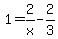 1+=+2%2Fx+-+2%2F3