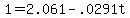 1+=+2.061+-+.0291t