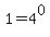 1+=+4%5E0