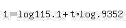 1+=+log%28115.1%29+%2B+t%2Alog%28.9352%29