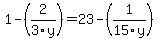 1+-+%282%2F3y%29+=+23+-+%281%2F15y%29