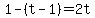 1+-+%28t+-+1%29=+2t