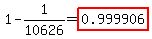 1+-+1%2F10626+=+highlight%280.999906%29