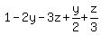1+-+2y+-+3z+%2B+y%2F2+%2B+z%2F3