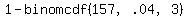 1+-+binomcdf%28157%2C.04%2C3%29