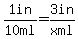 1+in+%2F10+ml+=+3+in%2Fx+ml