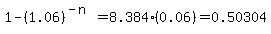1-%281.06%29%5E%28-n%29=8.384%280.06%29=0.50304