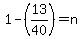 1-%2813%2F40%29=n